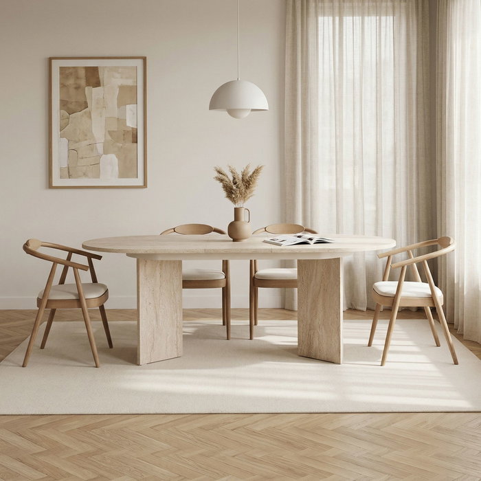 Nordure Sorell Mesa de Comedor Extensible Travertino Nordure Sorell Mesa de Comedor Extensible Travertino